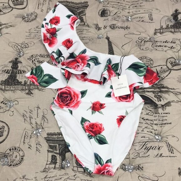 ONIA Stella Ruffled One Shoulder One-Piece Swimsuit - Picture 4 of 11